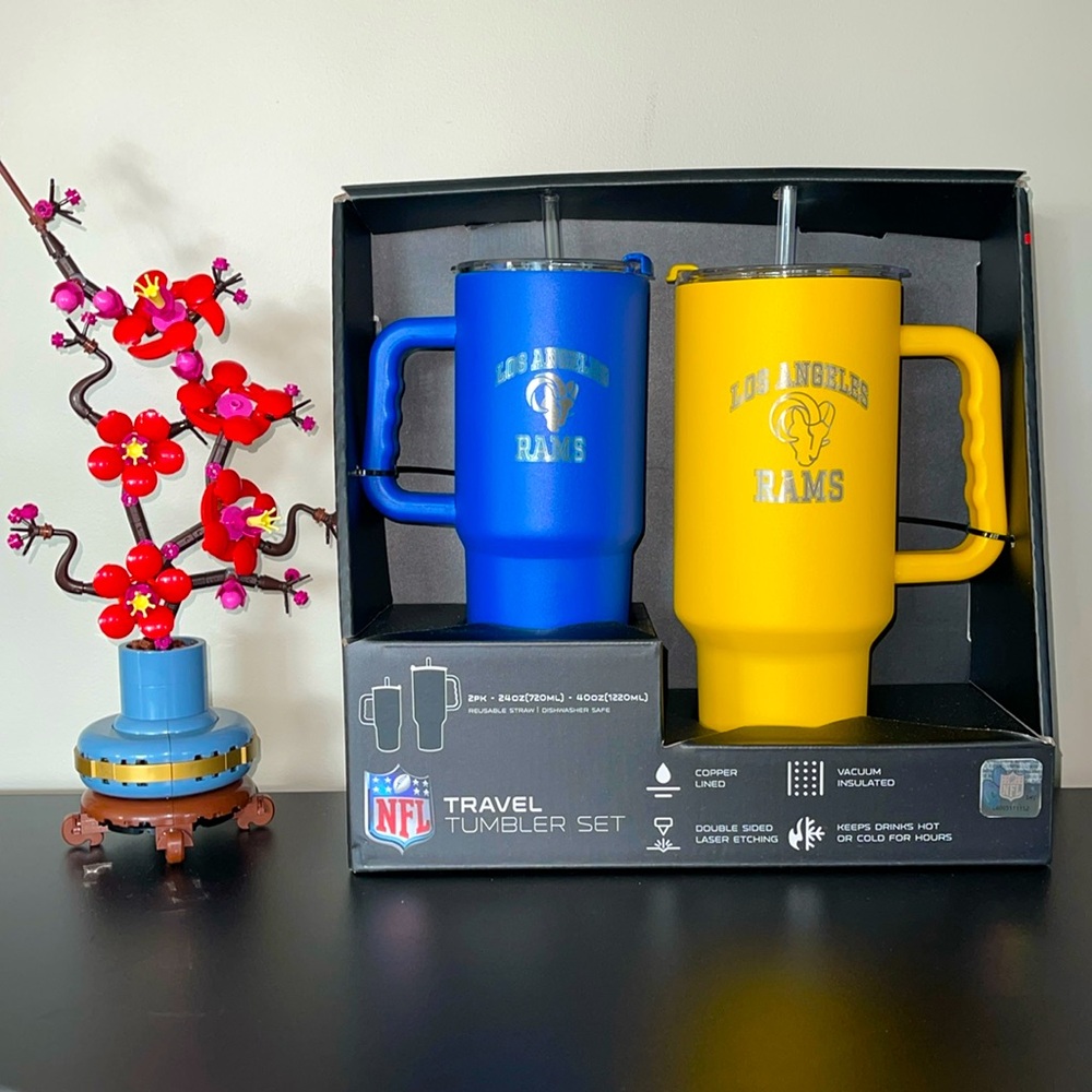 ❤️NEW!!!❤️Los Angeles Rams Travel Tumbler Set - Blue and Yellow
